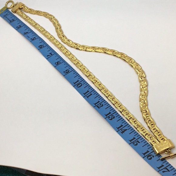 Anne Klein Couture Gold tone Double Strand Chain 1980’s Necklace - Picture 10 of 10